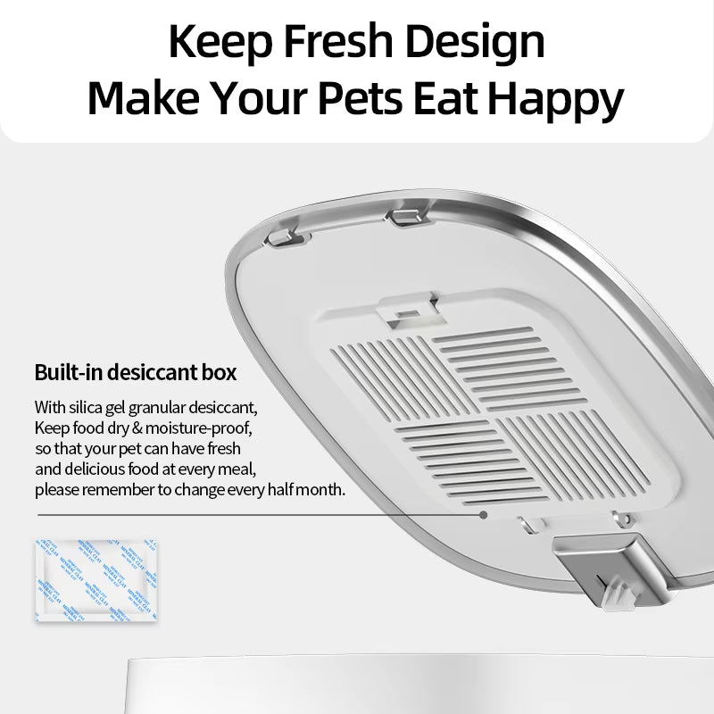 Automatic Cat Feeder Pet Smart Cat Food Kibble Dispenser Remote Control Auto Wifi Double Feeder for Cats Dog Accessories