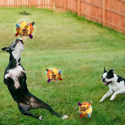 Plush Dog Vocal Toy Ball Funny Interactive Pet Toys with Bells Cleaning Tooth Chew Toy for Small Large Dogs Cats Puppy Plaything